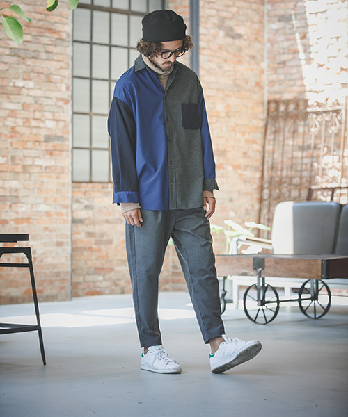 ANGENEHM（アンゲネーム）の「mp6332-TR Tuck Wide Tapered Pants パンツ(MADE IN JAPAN)（その他パンツ・メンズ・キャメル/チャコール/ブラック・S/M/L）」の18枚目の写真