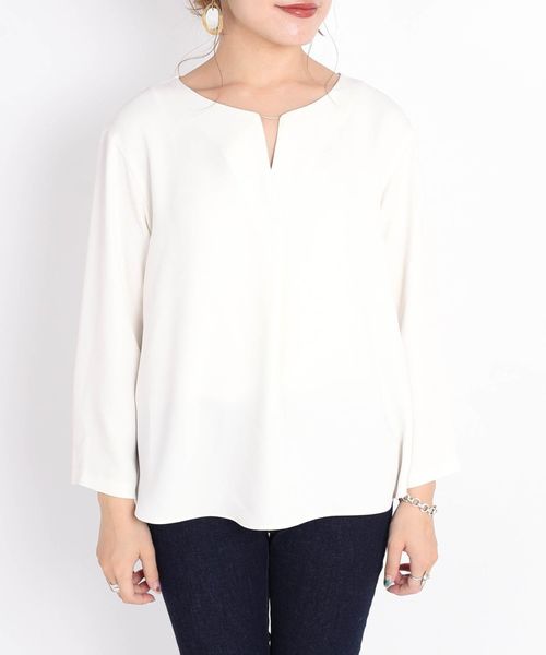 SHIPS for women - SHIPS for women パーツネックブラウス 8分袖 SHIPS for women - SHIPS for women パーツネックブラウス 8分袖