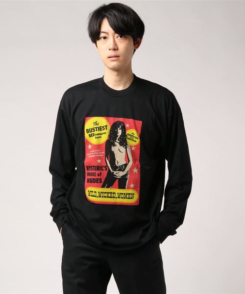 HYSTERIC GLAMOUR（ヒステリックグラマー）の「BUSTIESTリブ付Tシャツ（Tシャツ/カットソー・メンズ・ブラック/グレー/ホワイト・LARGE/SMALL/X-LARGE/MEDIUM）」の3枚目の写真