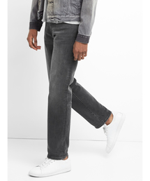 GAP | ブラックウォッシュ スリムストレートフィット ジーンズ（Gapflex）(デニムパンツ)