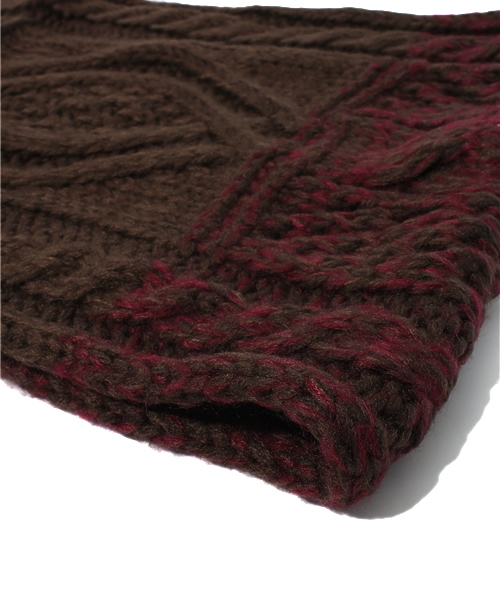 CIAOPANIC（チャオパニック）の「【Ciaopanic】　MIX編みスヌード（ストール/ショール・レディース・ブラック/グレー/レッド/ブラウン・FREE）」の10枚目の写真