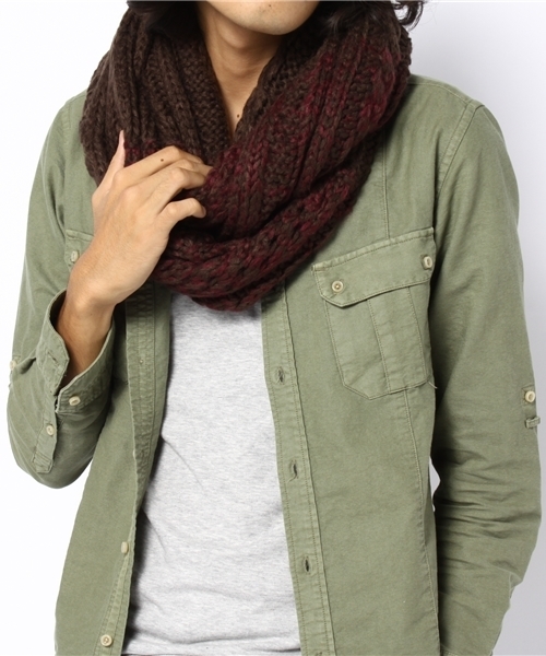 CIAOPANIC（チャオパニック）の「【Ciaopanic】　MIX編みスヌード（ストール/ショール・レディース・ブラック/グレー/レッド/ブラウン・FREE）」の12枚目の写真