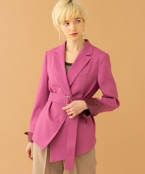 UNITED TOKYO(ユナイテッドトウキョウ)の「アシメフロントジャケット(テーラードジャケット・レディース・マルチ/ベージュ/ピンク・1)」の20枚目の写真