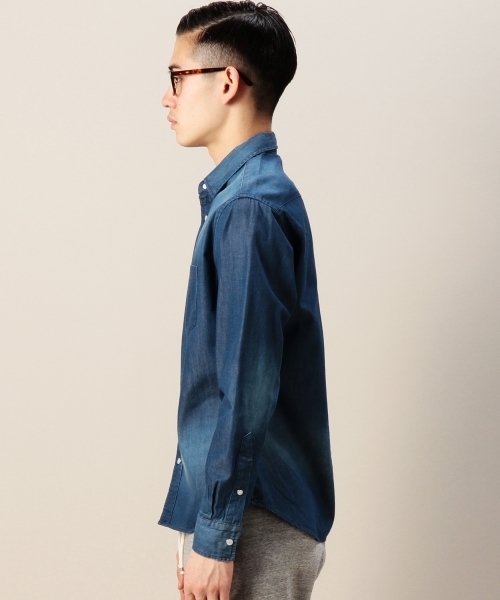 BEAUTY&YOUTH UNITED ARROWS（ビューティーアンドユースユナイテッドアローズ）の「BY ∴ 6オンス デニム レギュラーカラー シャツ◆（シャツ/ブラウス・メンズ・ライトブルー/ロイヤルブルー・LARGE/X-SMALL/X-LARGE/MEDIUM/SMALL）」の13枚目の写真