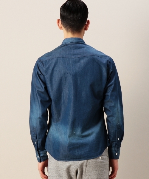 BEAUTY&YOUTH UNITED ARROWS（ビューティーアンドユースユナイテッドアローズ）の「BY ∴ 6オンス デニム レギュラーカラー シャツ◆（シャツ/ブラウス・メンズ・ライトブルー/ロイヤルブルー・LARGE/X-SMALL/X-LARGE/MEDIUM/SMALL）」の14枚目の写真