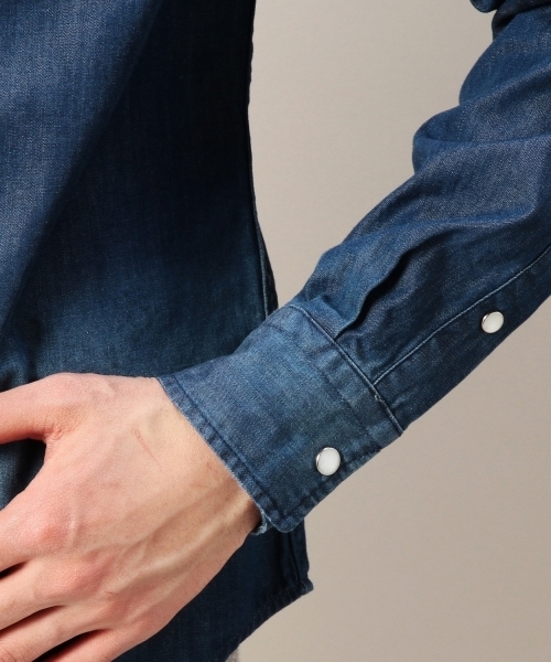 BEAUTY&YOUTH UNITED ARROWS（ビューティーアンドユースユナイテッドアローズ）の「BY ∴ 6オンス デニム レギュラーカラー シャツ◆（シャツ/ブラウス・メンズ・ライトブルー/ロイヤルブルー・LARGE/X-SMALL/X-LARGE/MEDIUM/SMALL）」の16枚目の写真