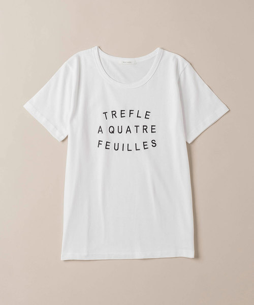 REDYAZEL(レディアゼル)の「TREFLE A QUATRE FEUILLES刺繍Tシャツ(Tシャツ/カットソー)」|オフホワイト