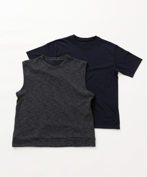 JOURNAL STANDARD（ジャーナルスタンダード）の「【CVC】カットソー×ベスト　#（Tシャツ/カットソー・メンズ・キナリ/ブラック/ネイビー・MEDIUM/LARGE）」の17枚目の写真