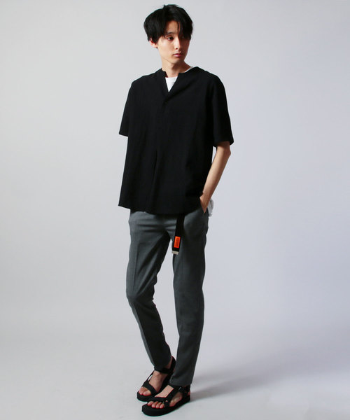 ASTRONOMY(アストロノミー)の「コットンリネンルーズシルエットスキッパーシャツ(Tシャツ/カットソー・メンズ・ブラック/グレー/ナチュラル・L/M)」の15枚目の写真
