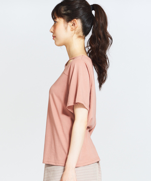 WEGO（ウィゴー）の「WEGO/クロス刺繍ロゴTシャツ（Tシャツ/カットソー・レディース・ピンク/ブラック・FREE）」の10枚目の写真