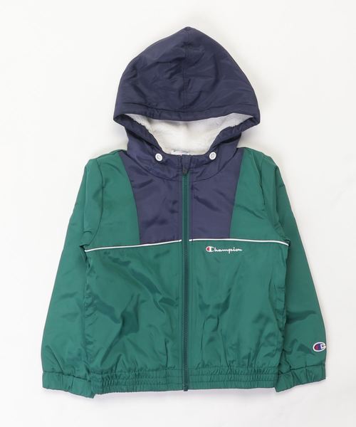 Champion チャンピオン の Champion チャンピオン フルジップジャケット キッズ バックプリント ブランドロゴ ボア フリース ナイロンジャケット Wear