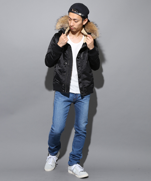 STUDIOUS（ステュディオス）の「ナイロンツイルN-2B（ミリタリージャケット・メンズ・ブラック/オリーブ・0/1/2）」の4枚目の写真