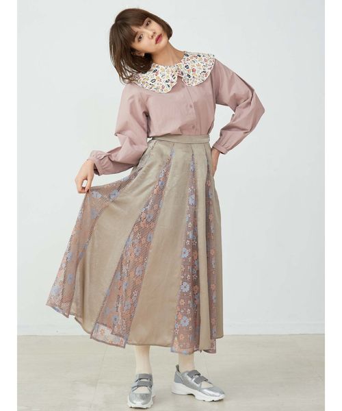 merry jenny（メリージェニー）の「flowerフリルカラーブラウス（シャツ/ブラウス・レディース・ブラック/オフホワイト/ピンク・FREE）」の6枚目の写真