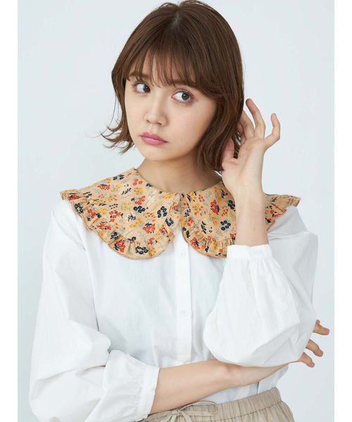 merry jenny（メリージェニー）の「flowerフリルカラーブラウス（シャツ/ブラウス・レディース・ブラック/オフホワイト/ピンク・FREE）」の9枚目の写真