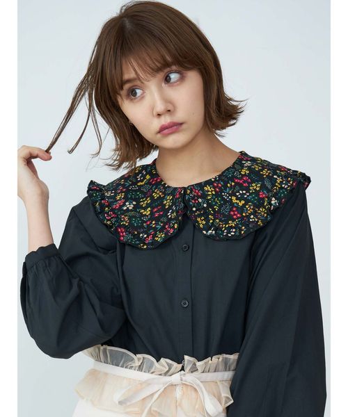merry jenny（メリージェニー）の「flowerフリルカラーブラウス（シャツ/ブラウス・レディース・ブラック/オフホワイト/ピンク・FREE）」の12枚目の写真