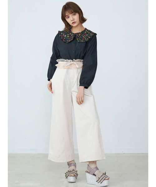 merry jenny（メリージェニー）の「flowerフリルカラーブラウス（シャツ/ブラウス・レディース・ブラック/オフホワイト/ピンク・FREE）」の14枚目の写真