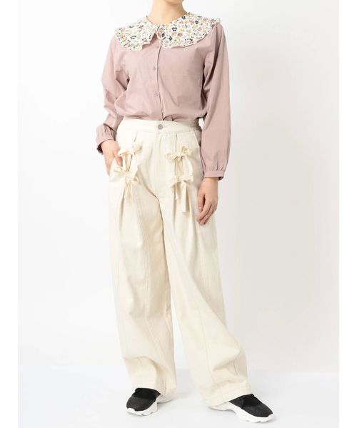 merry jenny（メリージェニー）の「flowerフリルカラーブラウス（シャツ/ブラウス・レディース・ブラック/オフホワイト/ピンク・FREE）」の20枚目の写真