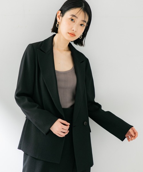 STUDIOUS(ステュディオス)の「【STUDIOUS】ハイツイスト セットアップダブルジャケット(テーラードジャケット・レディース・ブラック/ライトグリーン/ライトベージュ・1/2)」の21枚目の写真
