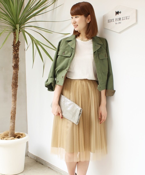 EDIT. FOR LULU(エディットフォールル)の「◆アーミー アイクジャケット(ミリタリージャケット・レディース・カーキ・FREE)」の14枚目の写真