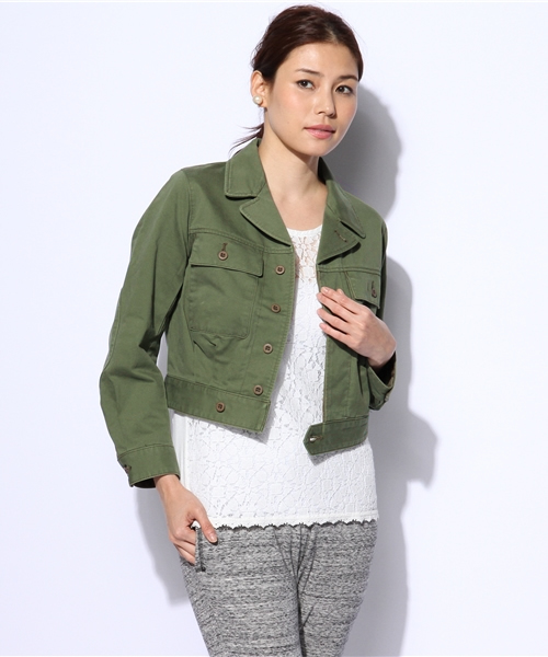 EDIT. FOR LULU(エディットフォールル)の「◆アーミー アイクジャケット(ミリタリージャケット・レディース・カーキ・FREE)」の6枚目の写真