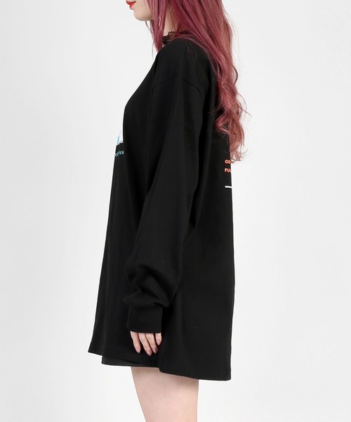 DING（ディング）の「DING/SHOCKロングTシャツ（Tシャツ/カットソー・レディース・ブルー/ブラック/ホワイト・FREE）」の11枚目の写真