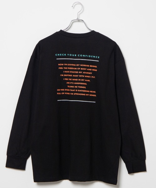 DING（ディング）の「DING/SHOCKロングTシャツ（Tシャツ/カットソー・レディース・ブルー/ブラック/ホワイト・FREE）」の16枚目の写真