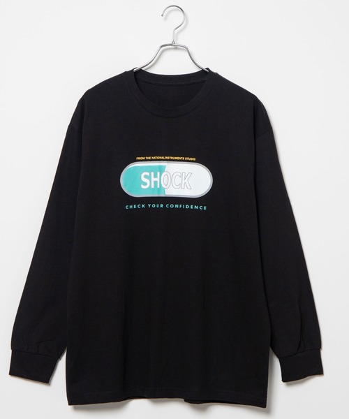 DING（ディング）の「DING/SHOCKロングTシャツ（Tシャツ/カットソー・レディース・ブルー/ブラック/ホワイト・FREE）」の15枚目の写真