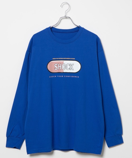 DING（ディング）の「DING/SHOCKロングTシャツ（Tシャツ/カットソー・レディース・ブルー/ブラック/ホワイト・FREE）」の17枚目の写真
