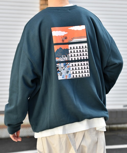 kutir(クティール)の「チャリ裏毛スウェット(スウェット・メンズ・ブラック/ダークグリーン/パープル/オフホワイト・SMALL/MEDIUM/LARGE)」の4枚目の写真