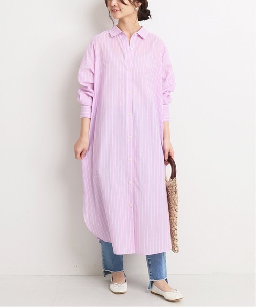 セール Slobe Somelos コットンロングシャツワンピース 手洗い可能 ワンピース ワンピース Slobe Iena スローブイエナ のファッション