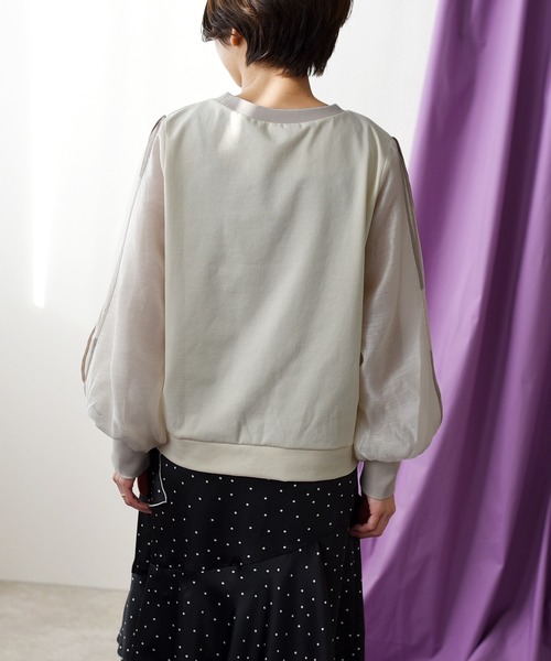 Eimee Law(エイミーロウ)の「パイピングシアースリーブPO(Tシャツ/カットソー・レディース・アイボリー/ブラック/オリーブ・38)」の8枚目の写真