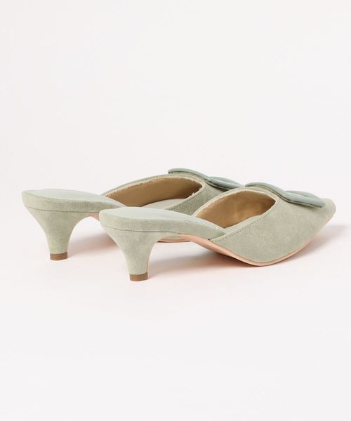 KOBE LETTUCE（コウベレタス）の「スクエアモチーフポインテッドトゥミュールサンダル（サンダル・レディース・ブラック/ホワイト系その他/ベージュ系その他/グリーン系その他/ベビーピンク/チェック・LL/S/M/L）」の10枚目の写真