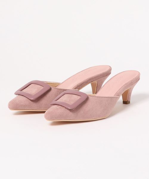 KOBE LETTUCE（コウベレタス）の「スクエアモチーフポインテッドトゥミュールサンダル（サンダル・レディース・ブラック/ホワイト系その他/ベージュ系その他/グリーン系その他/ベビーピンク/チェック・LL/S/M/L）」の12枚目の写真