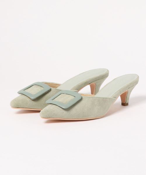 KOBE LETTUCE（コウベレタス）の「スクエアモチーフポインテッドトゥミュールサンダル（サンダル・レディース・ブラック/ホワイト系その他/ベージュ系その他/グリーン系その他/ベビーピンク/チェック・LL/S/M/L）」の15枚目の写真