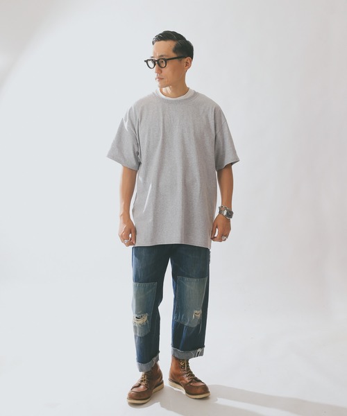 Champion（チャンピオン）の「Champion T525C 6oz S/S スタンダード Tシャツ（Tシャツ/カットソー・メンズ・オートミール/グリーン/オレンジ/ブラック/ホワイト/チャコールグレー/パープル/ネイビー/グレー/ブルー/レッド/マルーン・M/L/S/XL/XXL）」の16枚目の写真