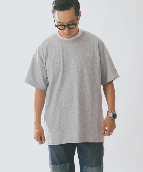 Champion（チャンピオン）の「Champion T525C 6oz S/S スタンダード Tシャツ（Tシャツ/カットソー・メンズ・オートミール/グリーン/オレンジ/ブラック/ホワイト/チャコールグレー/パープル/ネイビー/グレー/ブルー/レッド/マルーン・M/L/S/XL/XXL）」の18枚目の写真