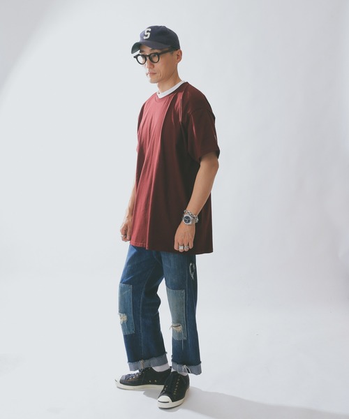 Champion（チャンピオン）の「Champion T525C 6oz S/S スタンダード Tシャツ（Tシャツ/カットソー・メンズ・オートミール/グリーン/オレンジ/ブラック/ホワイト/チャコールグレー/パープル/ネイビー/グレー/ブルー/レッド/マルーン・M/L/S/XL/XXL）」の21枚目の写真