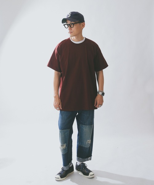 Champion（チャンピオン）の「Champion T525C 6oz S/S スタンダード Tシャツ（Tシャツ/カットソー・メンズ・オートミール/グリーン/オレンジ/ブラック/ホワイト/チャコールグレー/パープル/ネイビー/グレー/ブルー/レッド/マルーン・M/L/S/XL/XXL）」の22枚目の写真