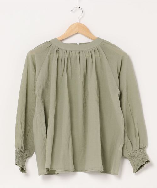 Culture Medium（カルチャーミディアム）の「楊柳ガーゼ ギャザーブラウス（シャツ/ブラウス・レディース・ホワイト/ミント/ベージュ/ブラック・FREE）」の4枚目の写真