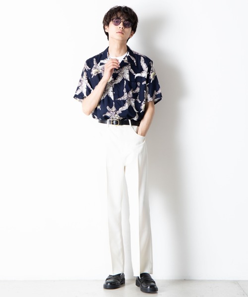 WEGO（ウィゴー）の「WEGO/半袖アロハシャツ（シャツ/ブラウス・メンズ・ホワイト/ネイビー/ブラック・MEDIUM/LARGE）」の10枚目の写真