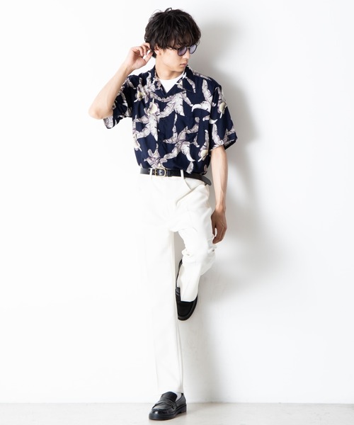 WEGO（ウィゴー）の「WEGO/半袖アロハシャツ（シャツ/ブラウス・メンズ・ホワイト/ネイビー/ブラック・MEDIUM/LARGE）」の11枚目の写真