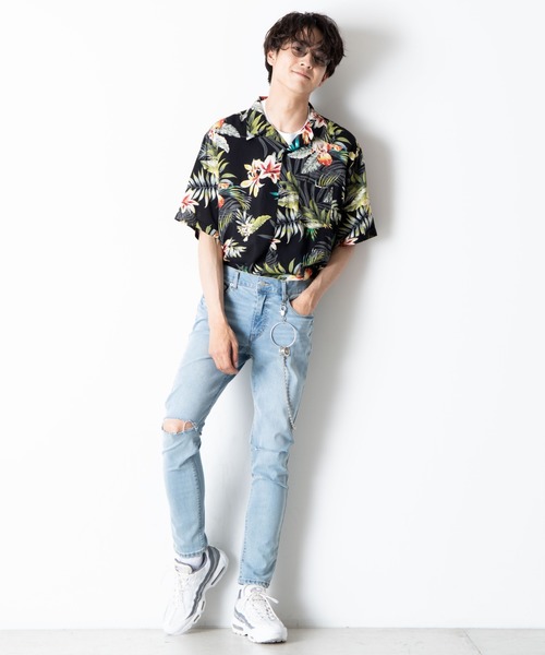 WEGO（ウィゴー）の「WEGO/半袖アロハシャツ（シャツ/ブラウス・メンズ・ホワイト/ネイビー/ブラック・MEDIUM/LARGE）」の8枚目の写真