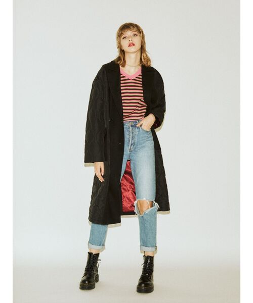 jouetie（ジュエティ）の「キルティングスイッチコート（チェスターコート・レディース・ブラック/ベージュ/ピンク/グリーン/カーキ・MEDIUM）」の2枚目の写真