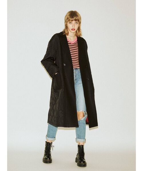 jouetie（ジュエティ）の「キルティングスイッチコート（チェスターコート・レディース・ブラック/ベージュ/ピンク/グリーン/カーキ・MEDIUM）」の9枚目の写真