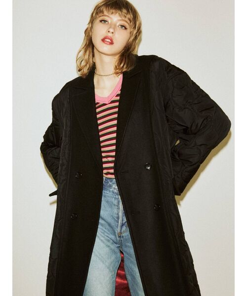 jouetie（ジュエティ）の「キルティングスイッチコート（チェスターコート・レディース・ブラック/ベージュ/ピンク/グリーン/カーキ・MEDIUM）」の11枚目の写真