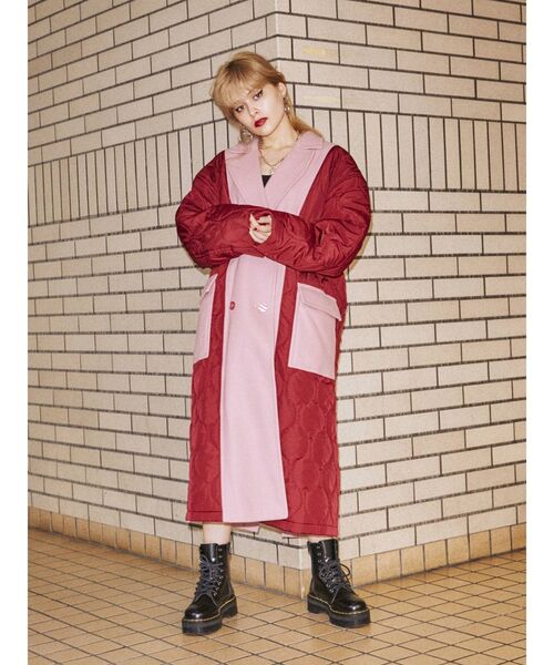 jouetie（ジュエティ）の「キルティングスイッチコート（チェスターコート・レディース・ブラック/ベージュ/ピンク/グリーン/カーキ・MEDIUM）」の12枚目の写真