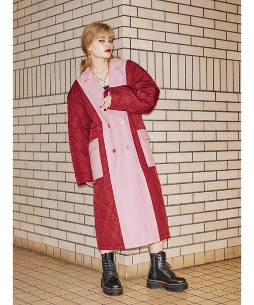 jouetie（ジュエティ）の「キルティングスイッチコート（チェスターコート・レディース・ブラック/ベージュ/ピンク/グリーン/カーキ・MEDIUM）」の13枚目の写真