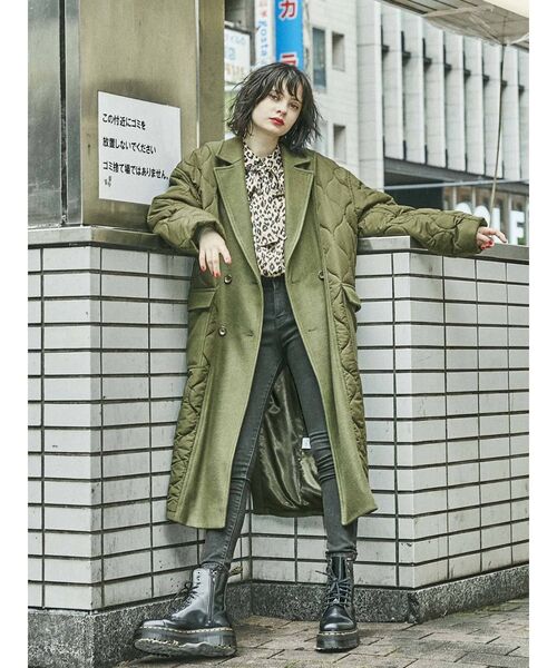 jouetie（ジュエティ）の「キルティングスイッチコート（チェスターコート・レディース・ブラック/ベージュ/ピンク/グリーン/カーキ・MEDIUM）」の16枚目の写真