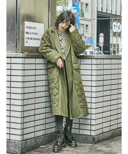 jouetie（ジュエティ）の「キルティングスイッチコート（チェスターコート・レディース・ブラック/ベージュ/ピンク/グリーン/カーキ・MEDIUM）」の17枚目の写真
