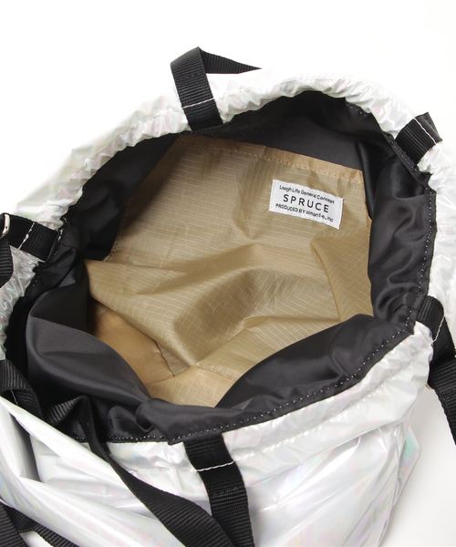 SPRUCE（スプルース）の「EM:SPRUCE/メタリック巾着トート（トートバッグ・レディース・ブラック/シルバー/ゴールド/クリア・FREE）」の8枚目の写真